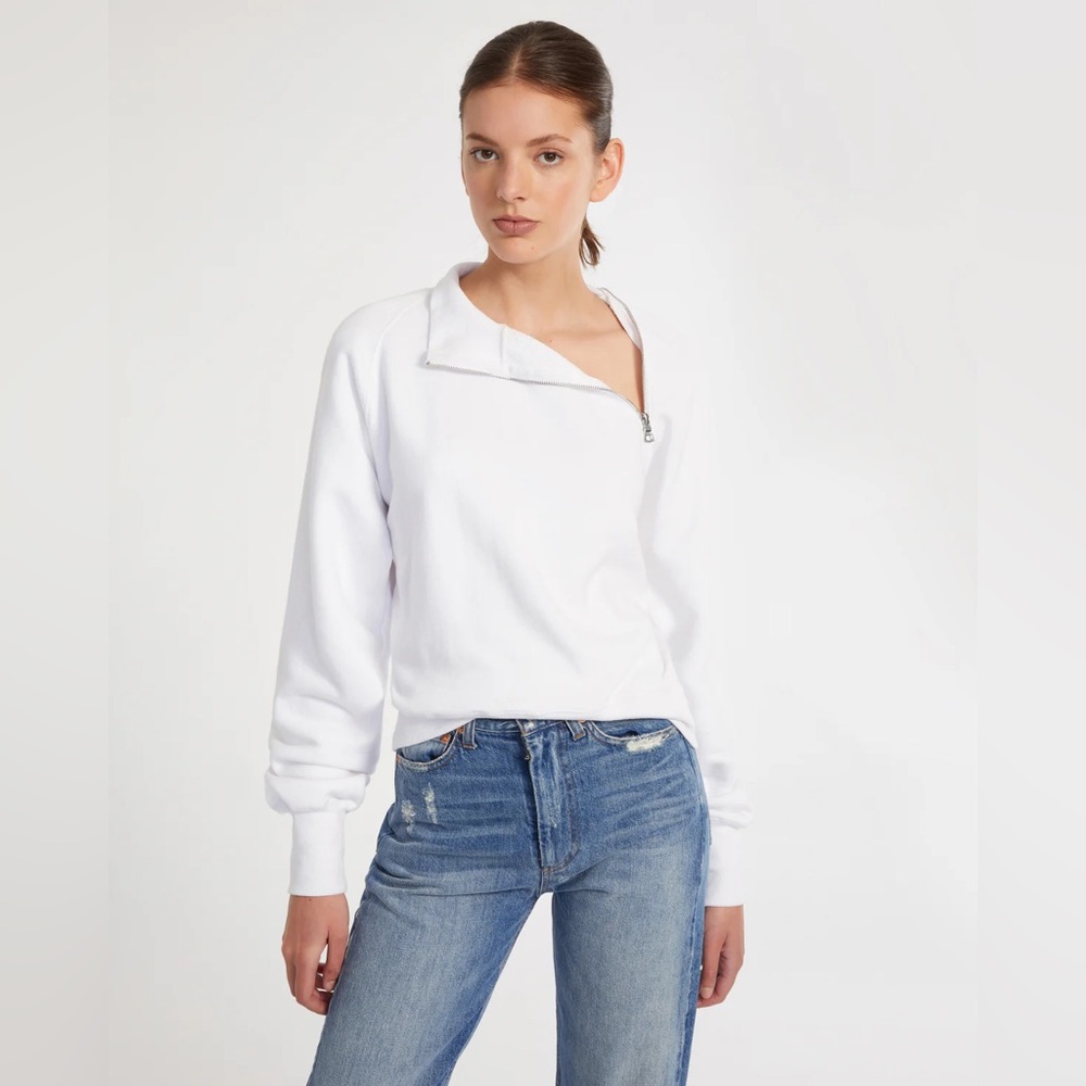 Marissa Webb So Uptight Terry Zip Neck Sweatshirt